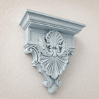 Oceanus Corbel Light Blue Wall Shelf, Coastal Seashell Wall Corbel, Ornate Beach House Decor, Nautical Shell Shelf, Coastal Wall Decor, product image 2
