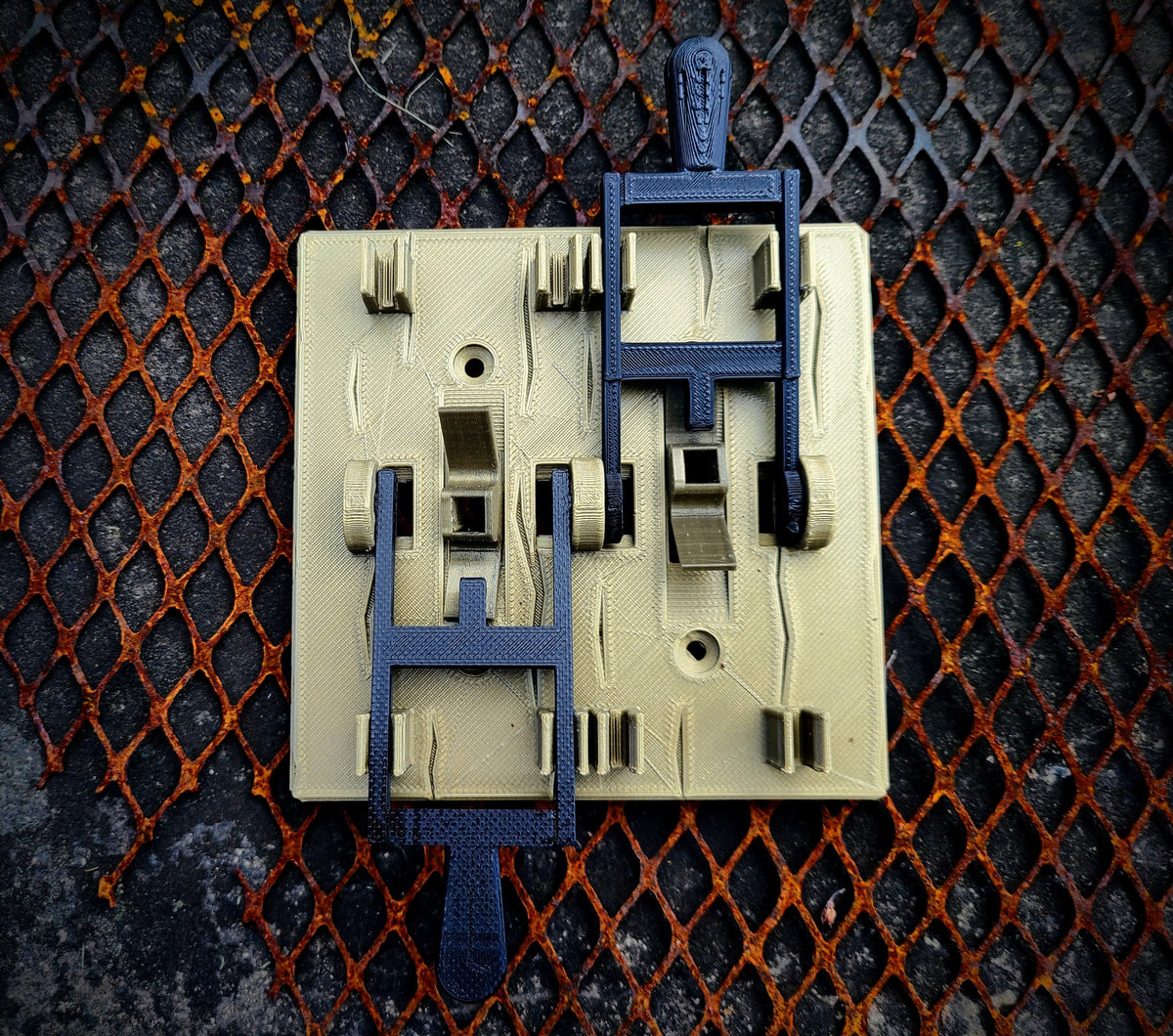 3D Printed Double Gang Frankenstein Light Switch Cover with Handles, product image 3