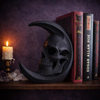 Gothic Skull Bookend | Crescent Moon Book Holder | Dark Academia Decor | Gothic Bookshelf Decor | Moon Skull Home Accent