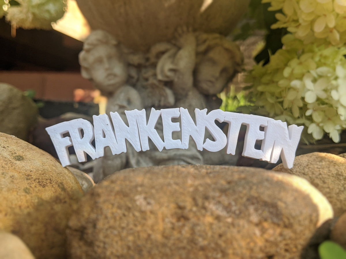 Frankenstein Shelf Sign, Classic Horror Film Logo, PLA Plastic, product image 6