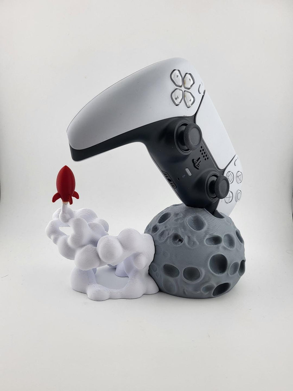 Side view of moon base and rocket controller stand; controller excluded