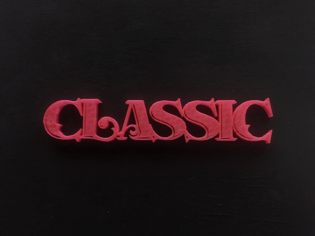 Colorful 3D-printed movie genre sign set on a black background — image 7 of 10
