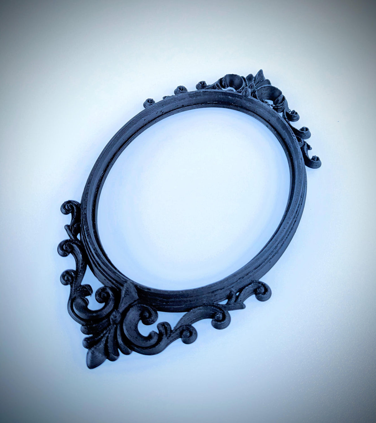 Gothic Ornate Oval Frame – Empty Baroque Wall Frame – Dark Gallery Wall Accent – Vintage Style Gothic Home Decor, product image 3