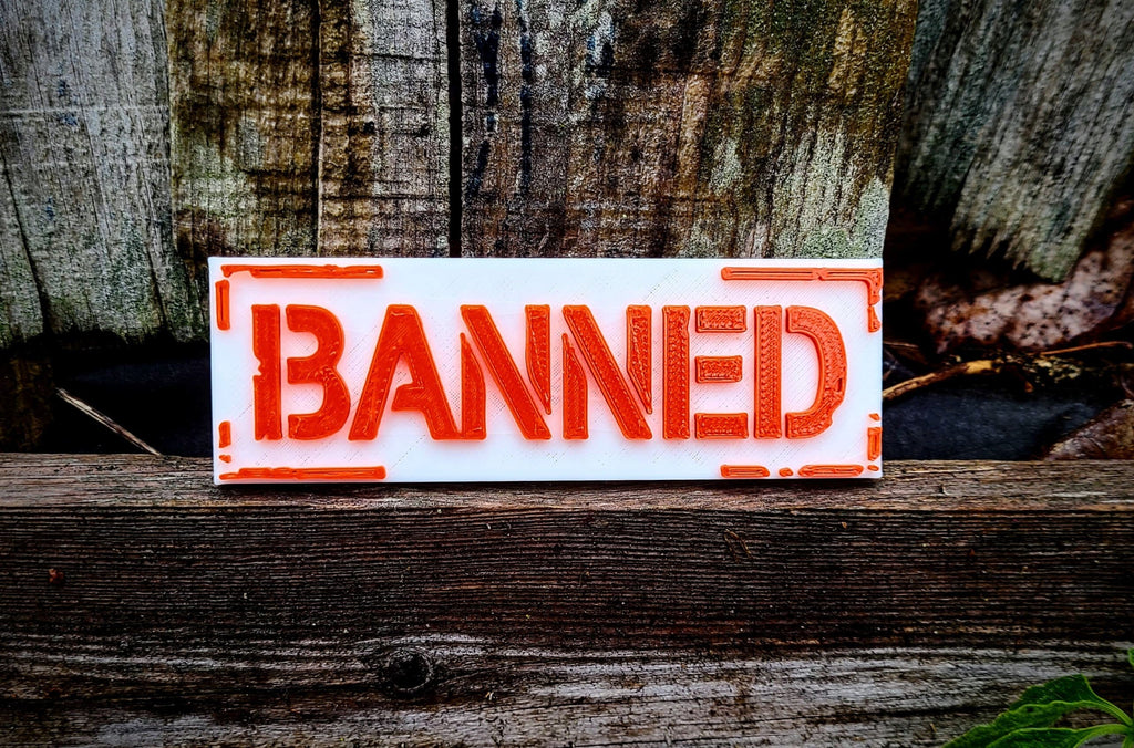 Banned Shelf Sign — image 1 of 5