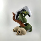 Snake & Skulls PS5 Controller Stand – Venomous Gamer Desk Decor for DualSense, Horror Reptile Gift