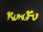 Colorful 3D-printed movie genre sign set on a black background — image 9 of 10
