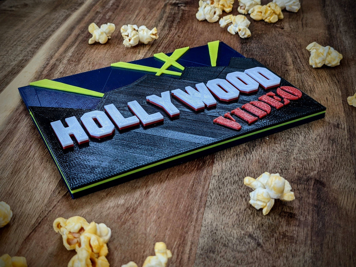 Movie Store Fan 3 Sign Set Shelf Display Collection Room Sign - Bookshelf Desk Decor for Blockbuster Fans