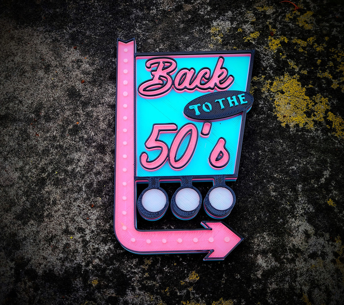 Back to 50s Shelf Display Collection Room Sign - Bookshelf Desk Decor for Vintage Retro and 1950's Era Lovers - Back to the Fifties
