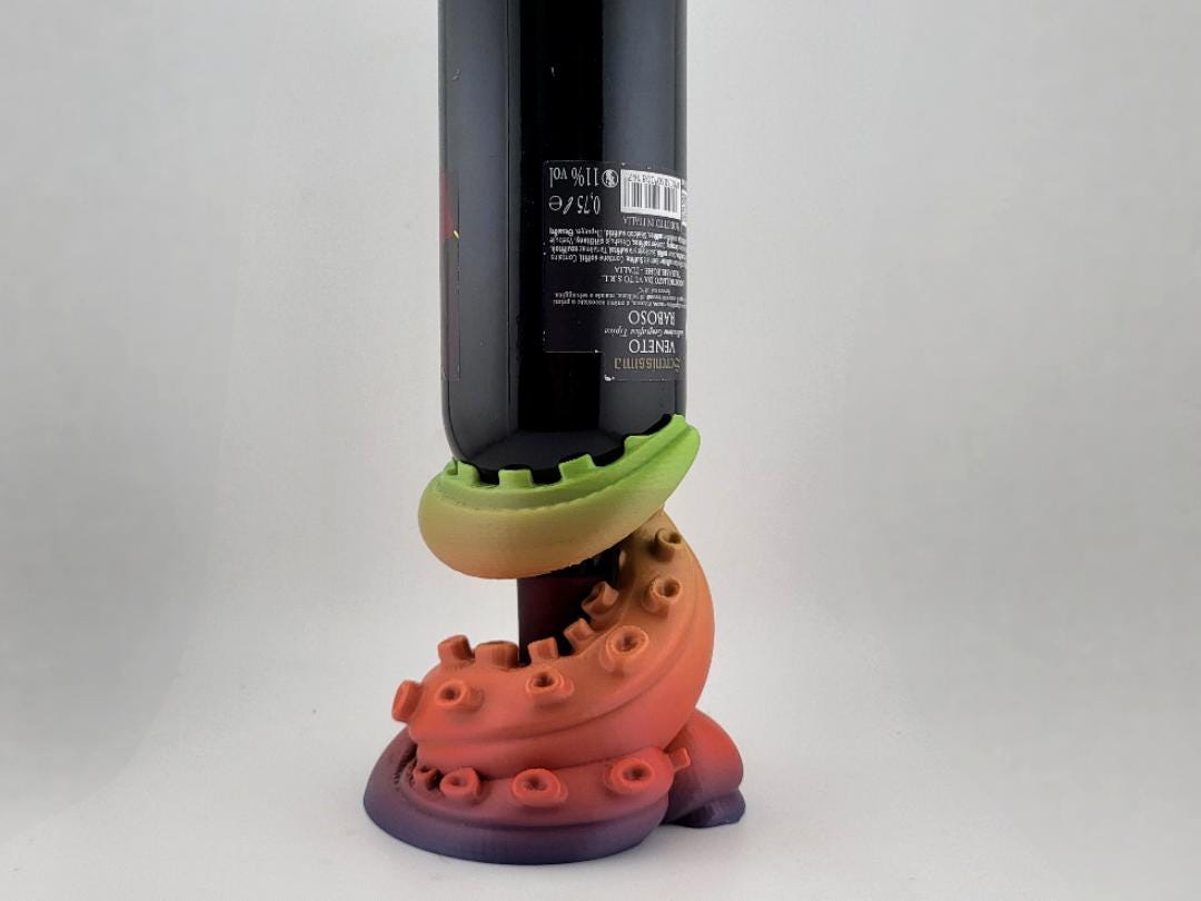 Tentacle Wine Bottle Holder – Kraken Octopus Bar Decor for 750ml Wine, Nautical Goth Gift