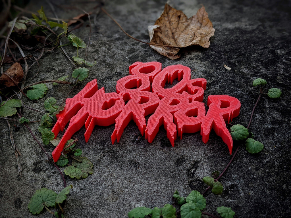 1980's 80's Horror Shelf Art, Movie Display Sign for Horror Film Collections, Logo Sign - Great Halloween Gift, product image 2