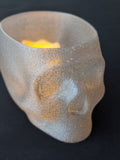Skull LED Tea Light Holder 3D Printed Human Skull Relief Container