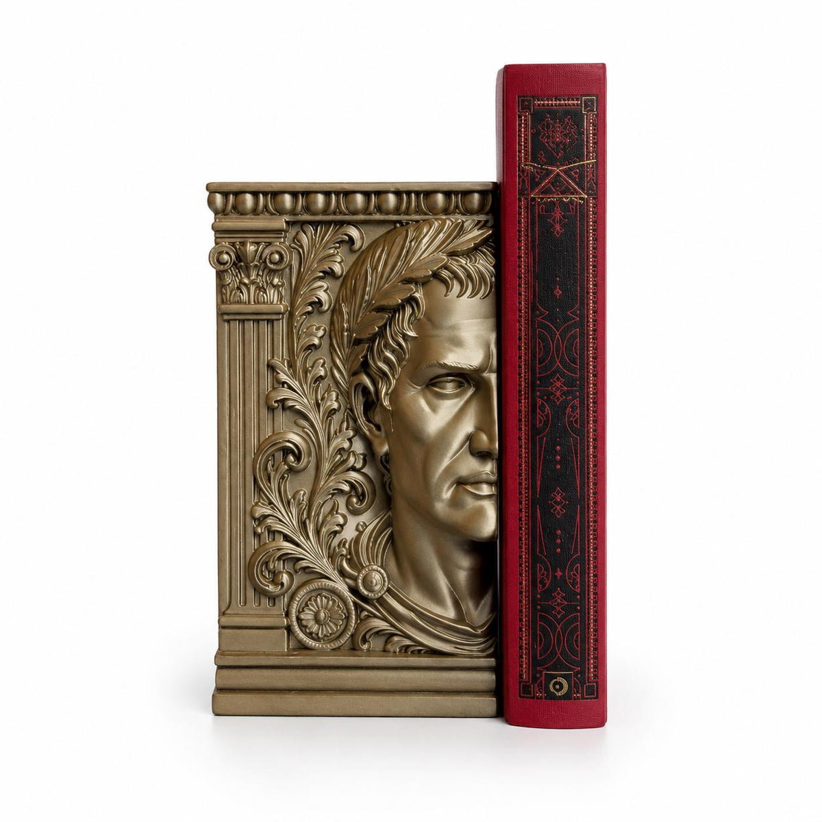 Caesar Bookend, Roman Statue Book End, Classical Library Decor, Dark Academia Bookshelf Accent, Ornate Desk Decor, Book Lover Gift