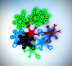 Skull Snowflake Ornaments – Set of 4 Gothic Holiday Decorations, Spooky Christmas Tree Decor, Horror Winter Ornament Set, Alt Xmas Gift