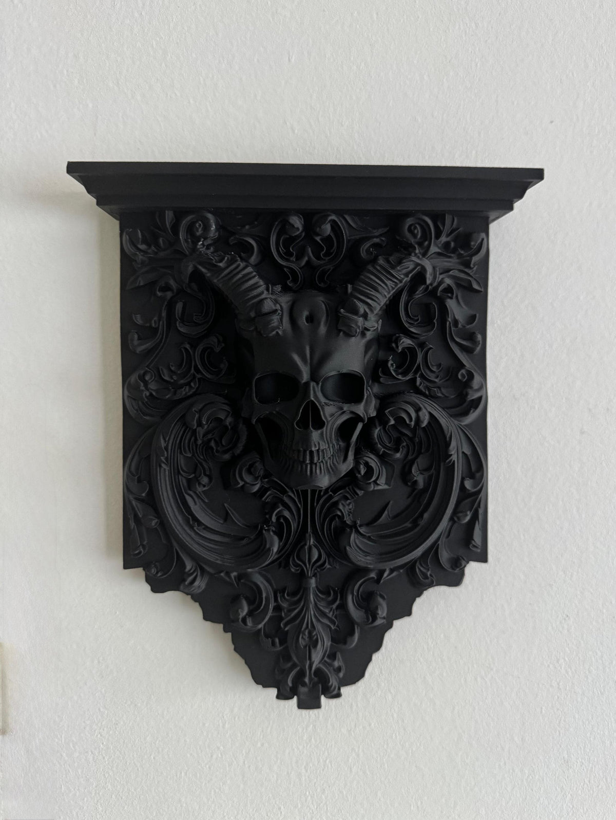 Gothic Skull Wall Shelf | Baroque Demon Corbel Decor | Dark Victorian Wall Accent | Alternative Home Decor | Horror Statement Piece