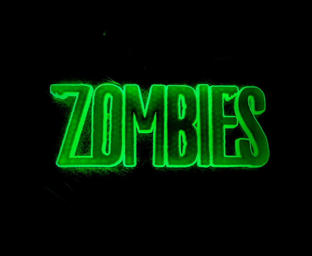 Zombies Wall Shelf Display Sign - Un-Dead Horror Themed Living Undead Stylized Pop Art Sign