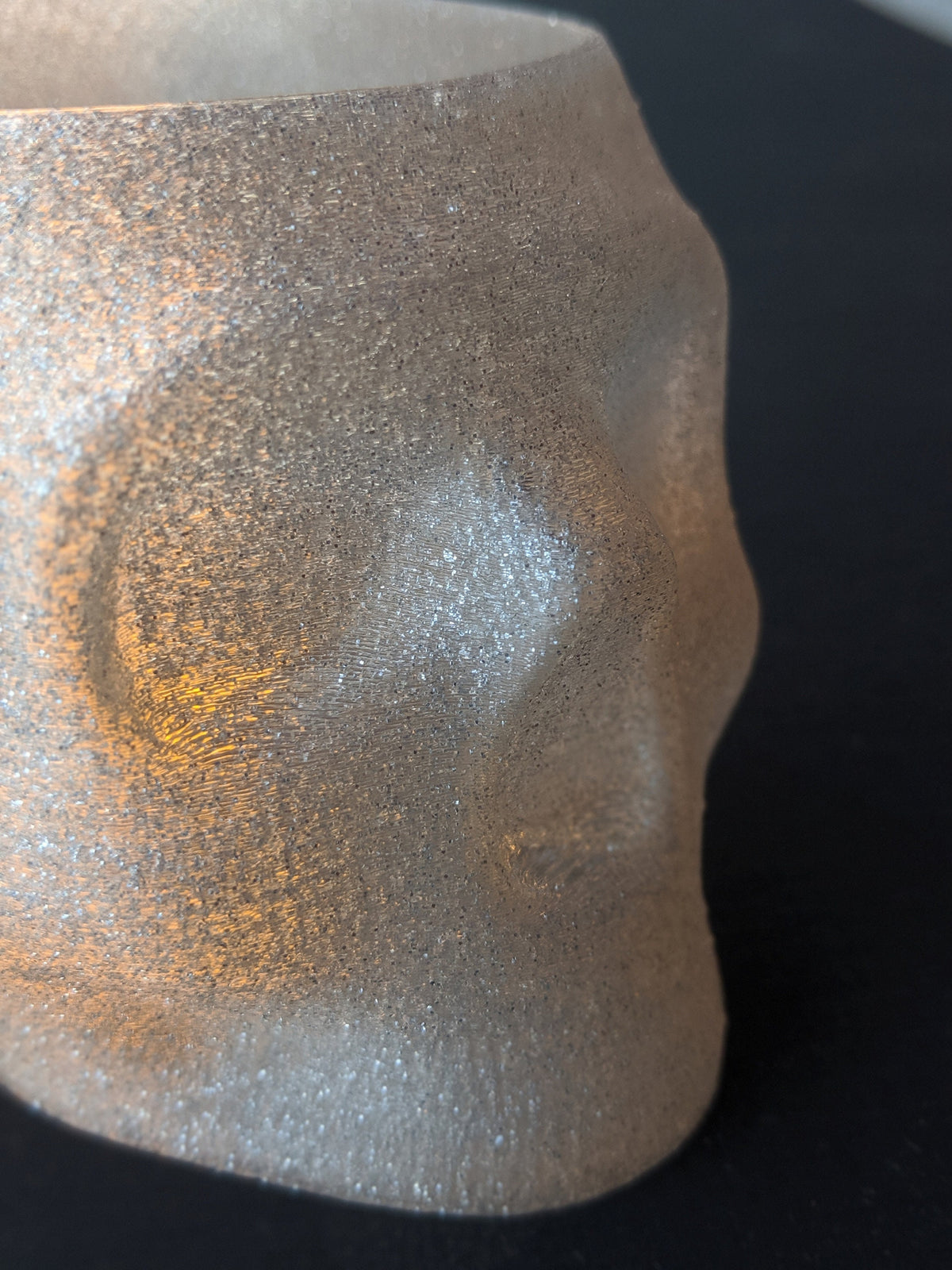 Skull LED Tea Light Holder 3D Printed Human Skull Relief Container