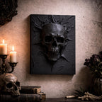 Skull Wall Plaque | Horror Wall Art | Creepy Skull Wall Decor | Macabre Gothic Sculpture | Dark Wall Decor | Haunted House Decor