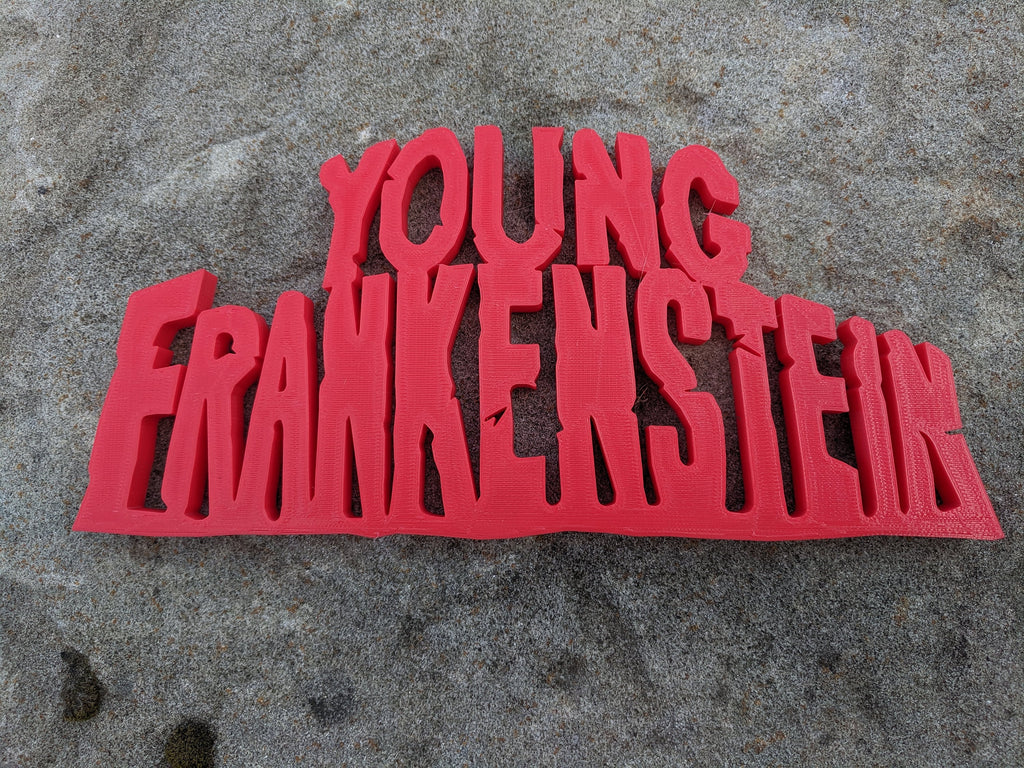 Young Frankenstein Movie Logo Shelf Display, Glow in the Dark
