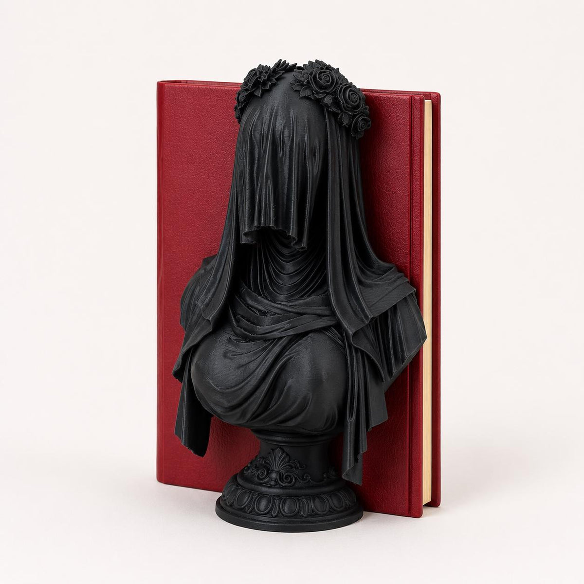 Sinister Bookend, Veiled Lady Book End, Gothic Library Decor, Dark Romance Bookshelf Accent, Black Statue Shelf Decor, Book Lover Gift