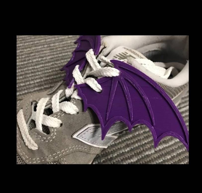 Bat Wings for Shoes – Lace-Up Gothic Shoe Accessories | Halloween Costume Add-On | Universal Fit for Boots, Sneakers & More