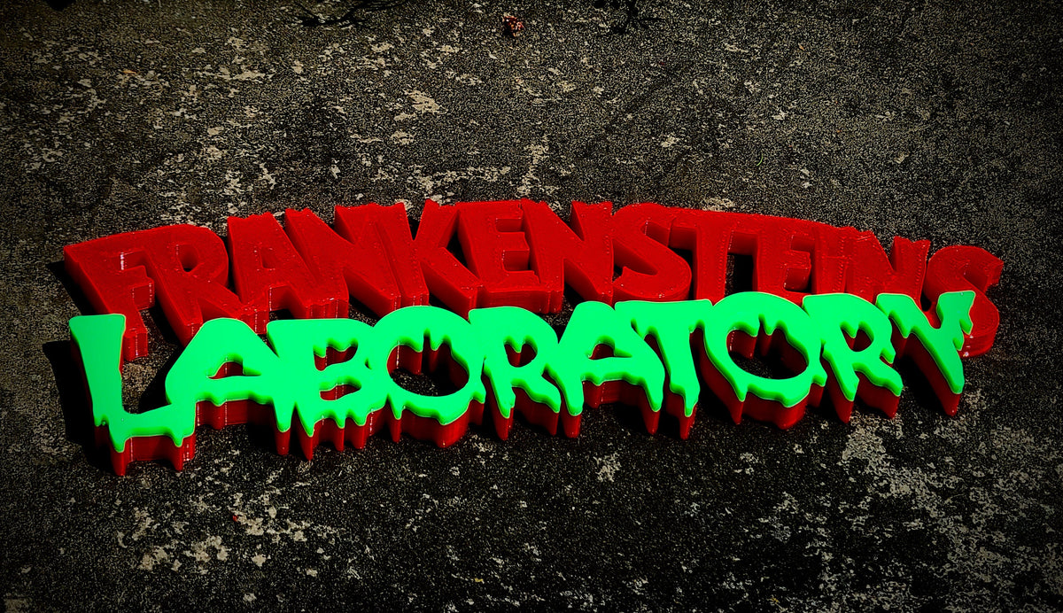 Frankensteins Laboratory Shelf Art, Horror Genre Sign, Classic Horror Film Collectors Logo Sign Signage, product image 3