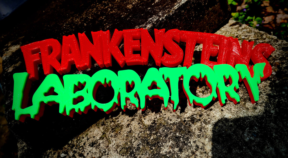 Frankensteins Laboratory Shelf Art, Horror Genre Sign, Classic Horror Film Collectors Logo Sign Signage, product image 4