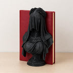 Sinister Bookend, Veiled Lady Book End, Gothic Library Decor, Dark Romance Bookshelf Accent, Black Statue Shelf Decor, Book Lover Gift