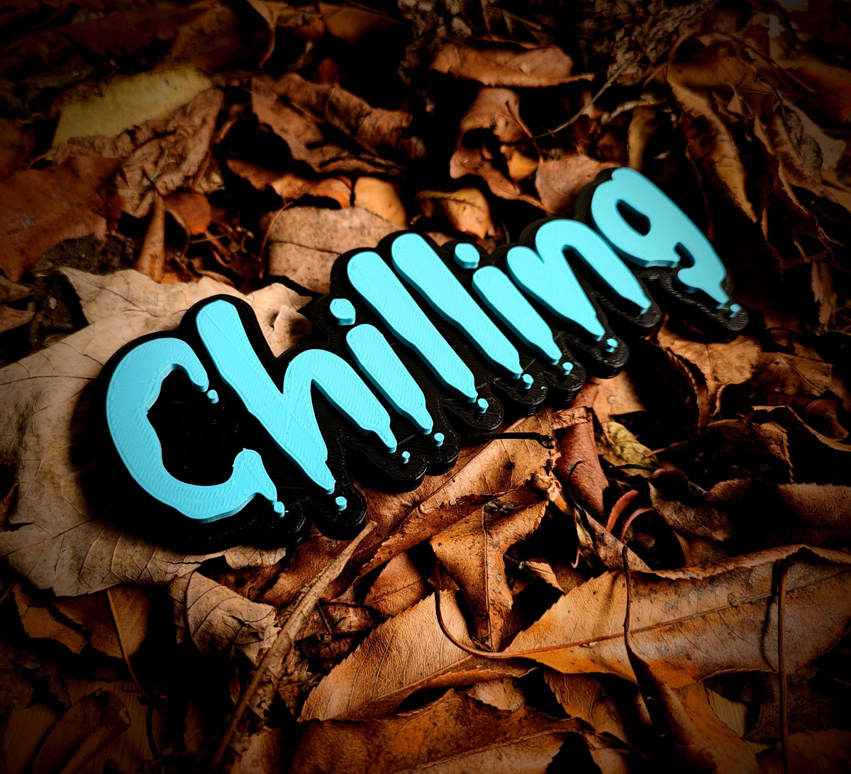 Chilling – Horror Bookshelf Genre Title Sign | Dripping Lettering Shelf Label | Book Nook Decor