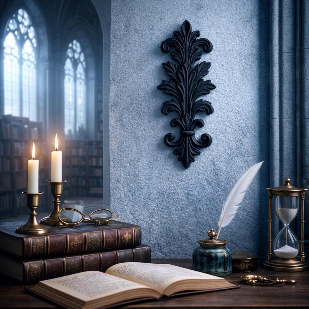 Victorian Frond Wall Decor | Gothic Acanthus Filigree | Dark Ornate Architectural Accent | Moody Library Wall Art | Cathedral Inspired Decor