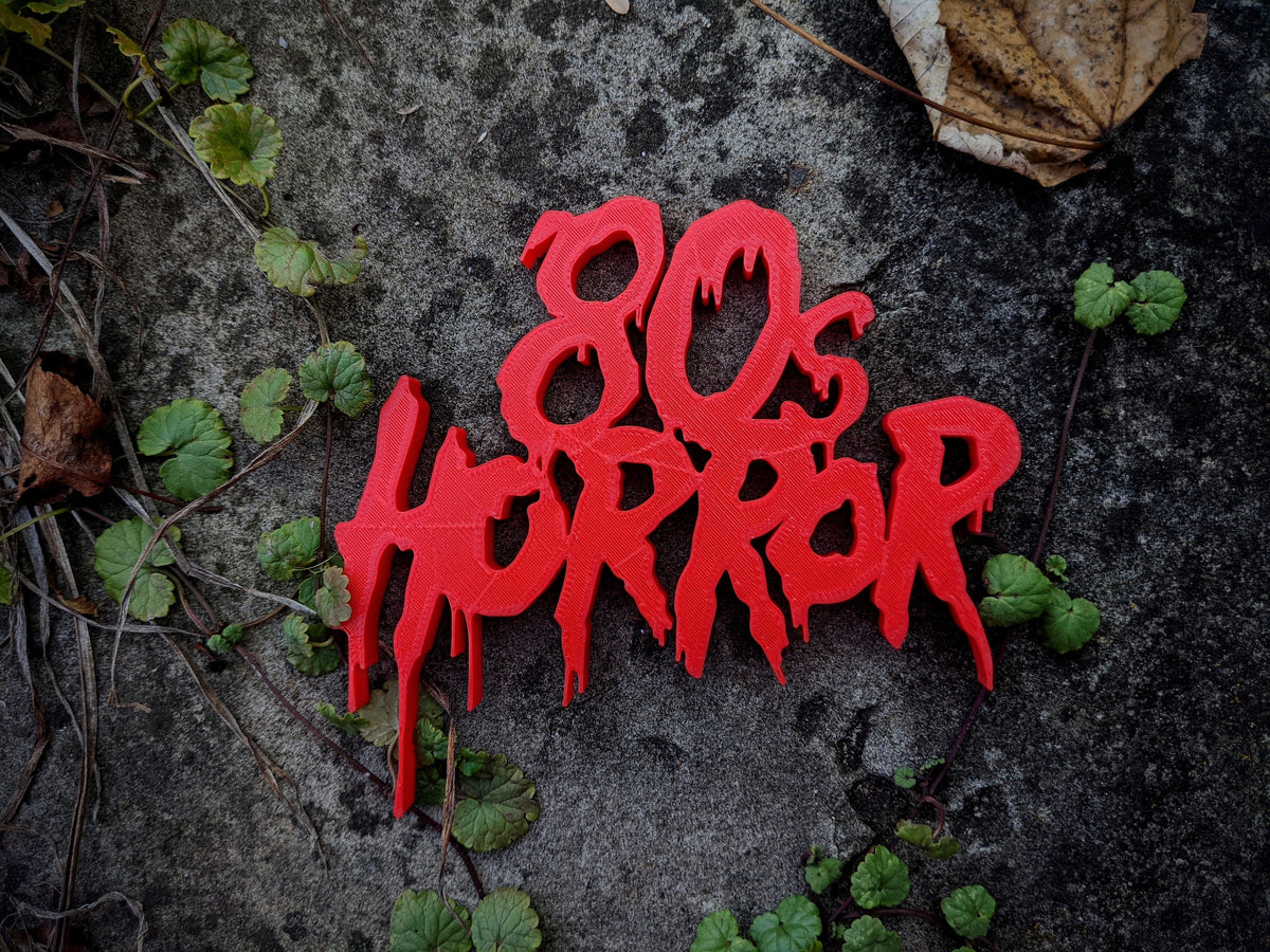 1980's 80's Horror Shelf Art, Movie Display Sign for Horror Film Collections, Logo Sign - Great Halloween Gift, product image 3