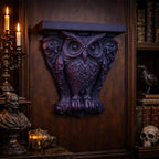 Purple Gothic owl wall corbel shelf with ornate feather detail — image 3 of 3