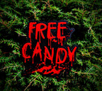Free Candy Blood Splat Sign – Horror Halloween Wall Decor, Creepy Plaque for Garage, Man Cave & Movie Room, Goth Spooky Gift
