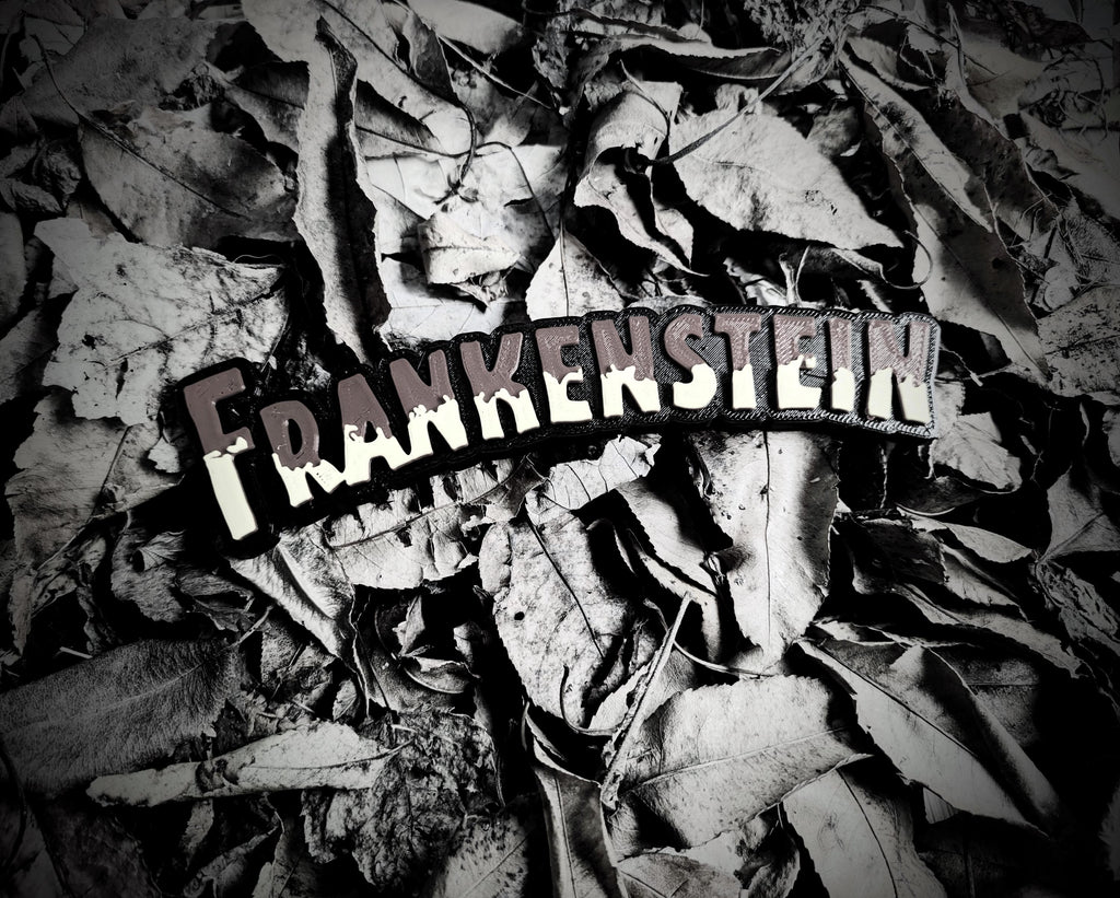 Frankenstein Dripping Letters Sign – Retro Horror Halloween Decor, product image 1