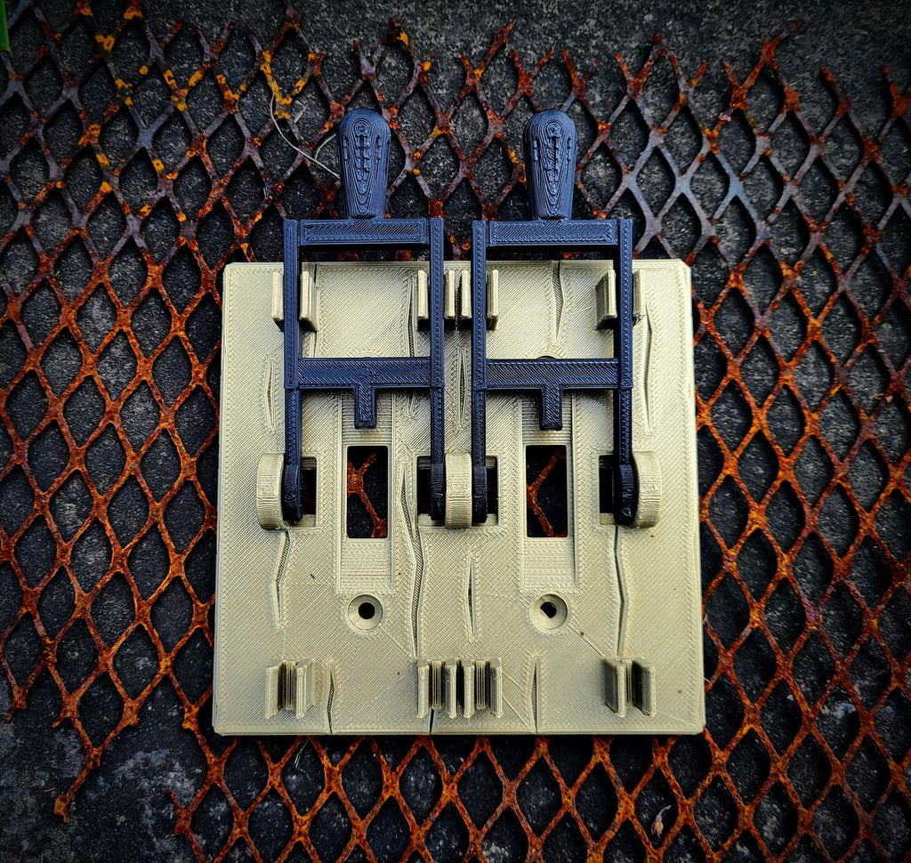 3D Printed Double Gang Frankenstein Light Switch Cover with Handles, product image 4