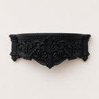 Ornate black Gothic wall shelf with baroque scrollwork — image 2 of 3