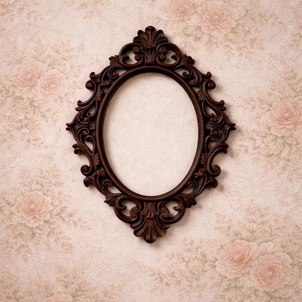 Ornate Baroque Oval Frame | Gothic Victorian Wall Decor | Dark Academia Antique Style Frame, product image 2