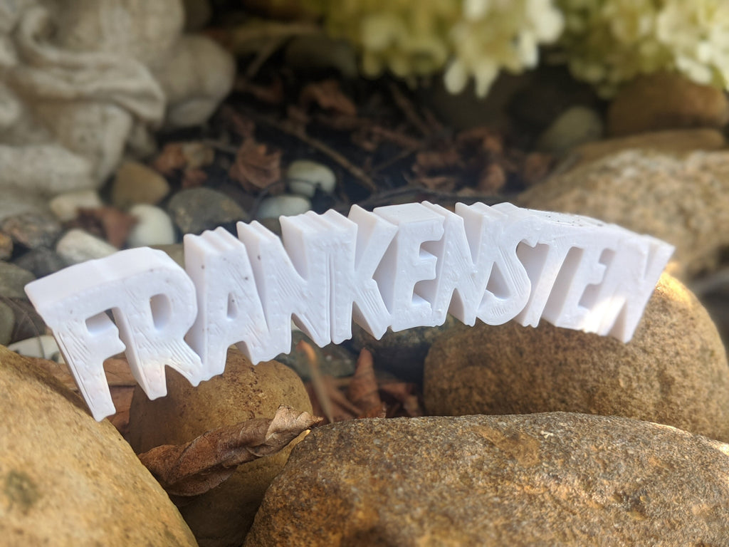 Frankenstein Shelf Sign, Classic Horror Film Logo, PLA Plastic, product image 4
