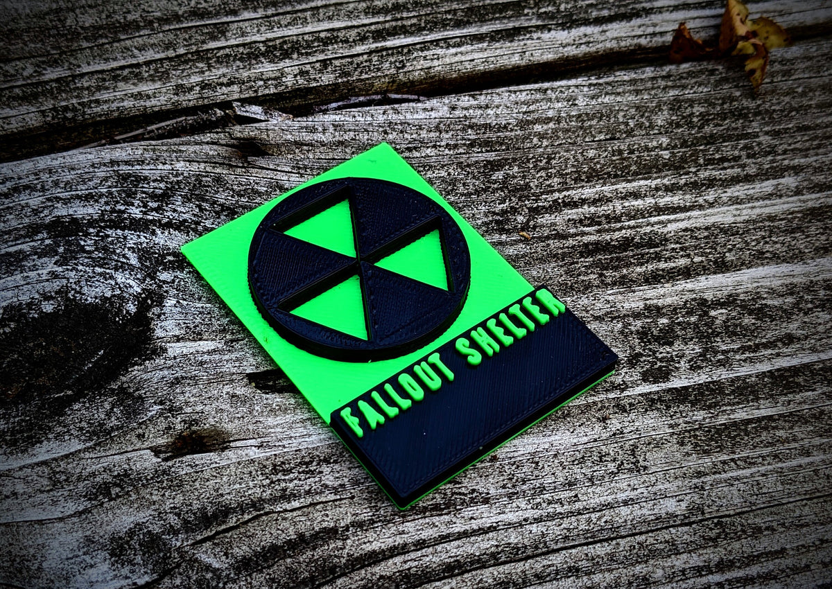 Fallout Shelter Sign – PLA Plastic Diorama Accessory