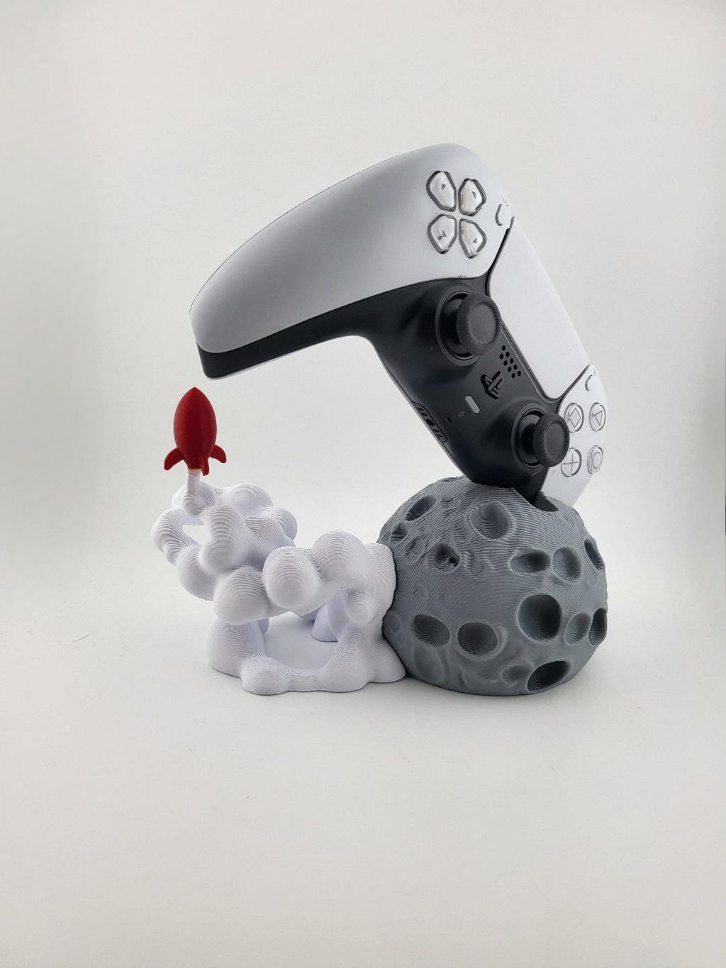 Angled view of the moon base controller stand; controller excluded