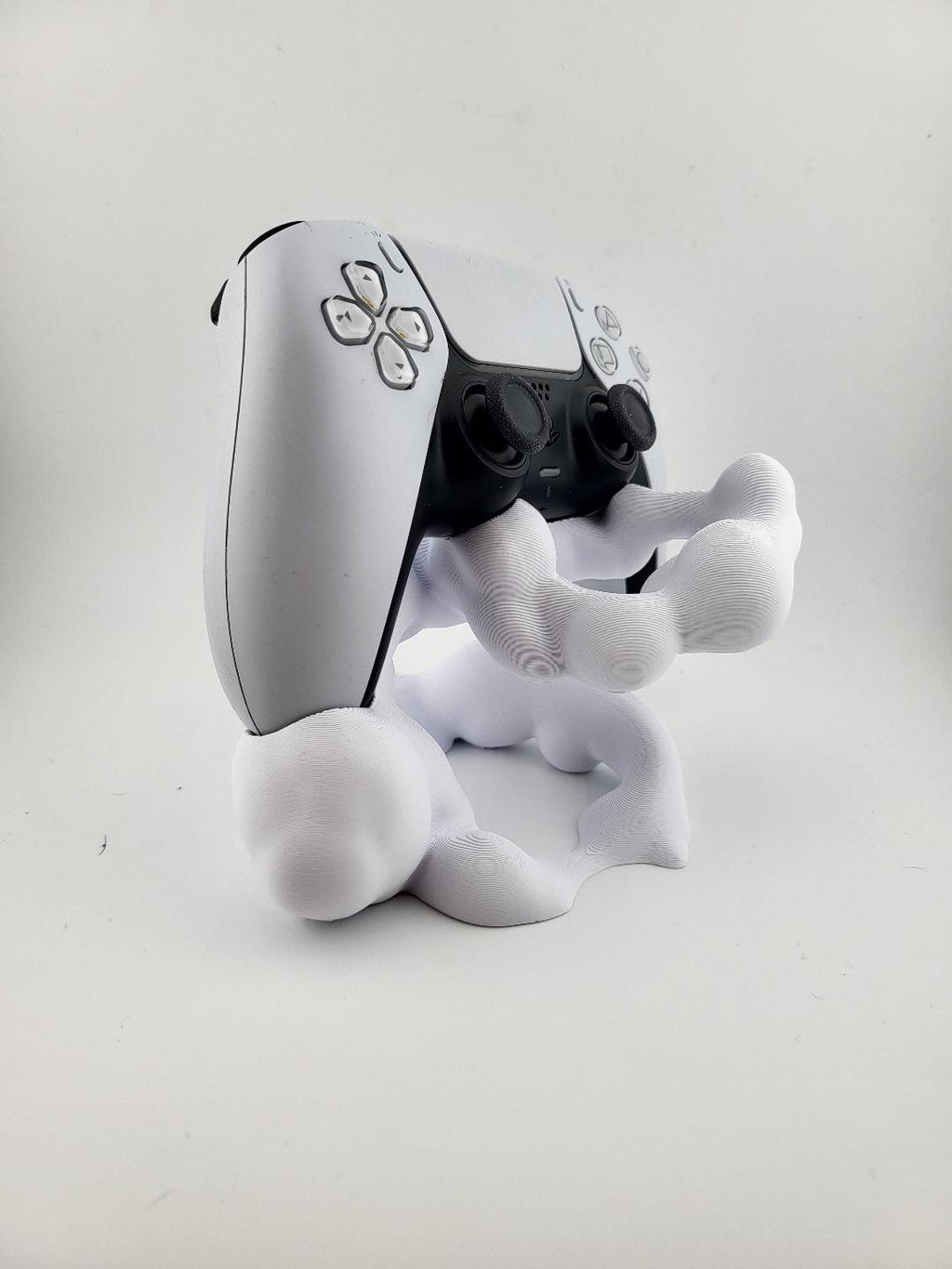 Abstract Cloud PS5 Controller Stand – Organic Blob DualSense Holder, Minimal White Gaming Desk Decor