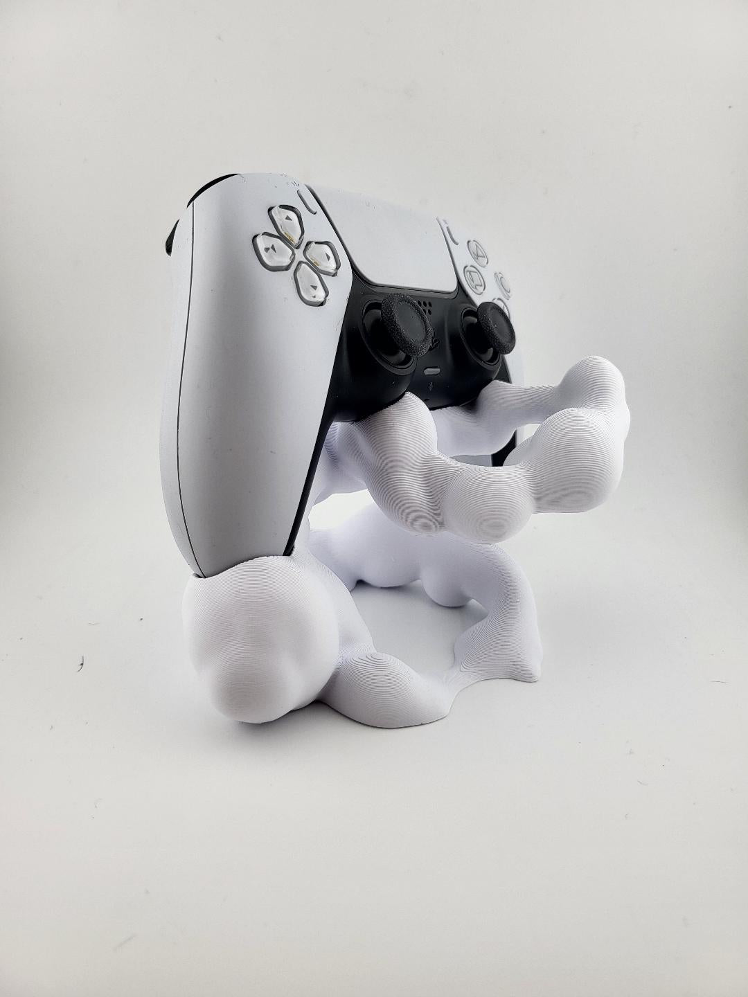Abstract Cloud PS5 Controller Stand – Organic Blob DualSense Holder, Minimal White Gaming Desk Decor