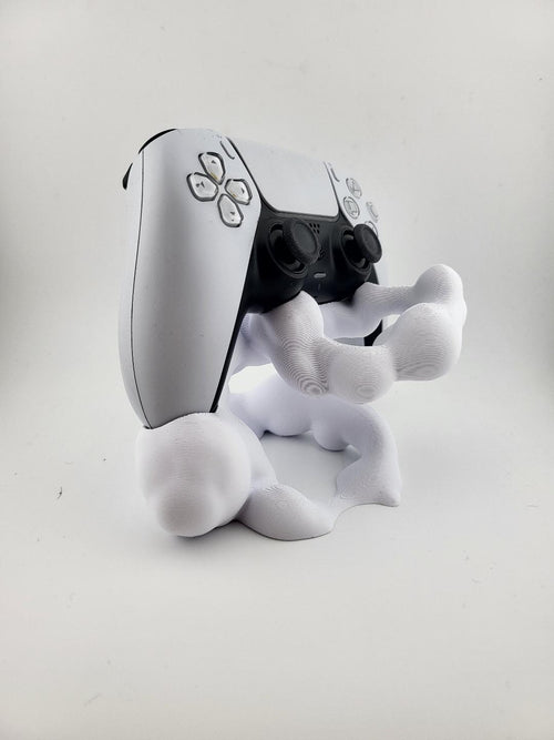 Abstract Cloud PS5 Controller Stand – Organic Blob DualSense Holder, Minimal White Gaming Desk Decor