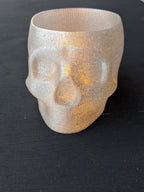 Skull LED Tea Light Holder 3D Printed Human Skull Relief Container