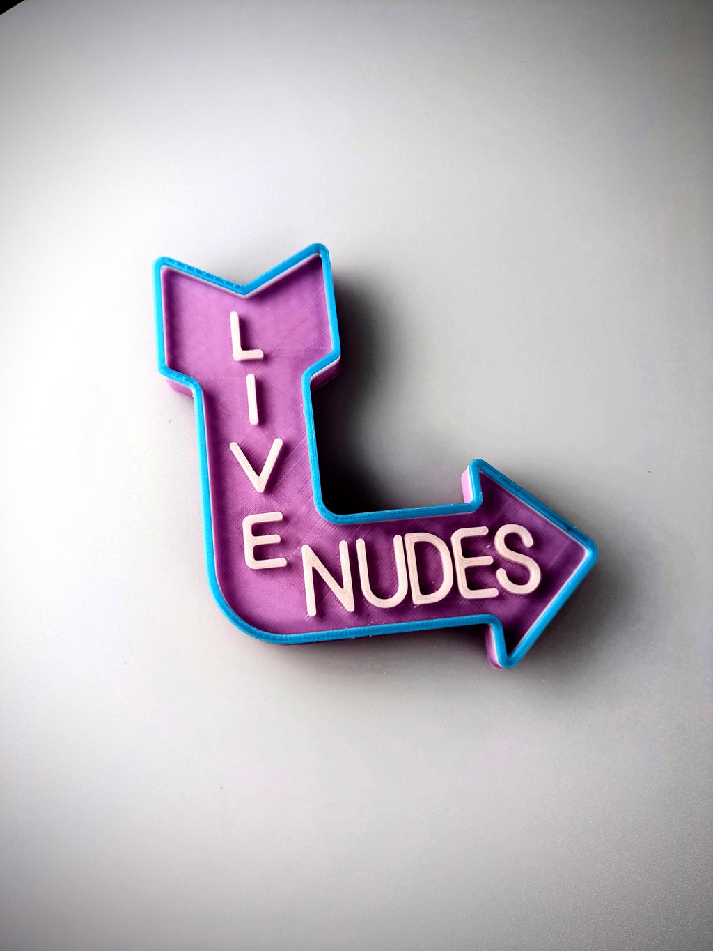 Live Nudes Arrow Sign | Neon Style Wall Sign | Funny Adult Streamer Decor | Cam Room Wall Art | Gamer Setup Sign | Content Creator Studio