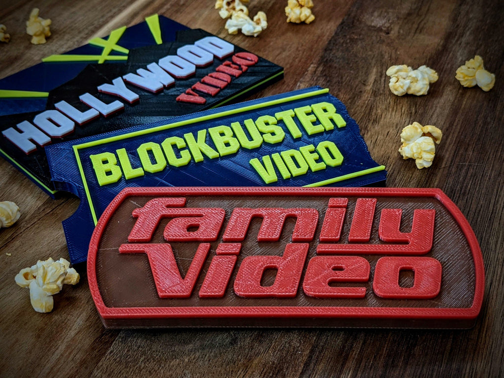 Movie Store Fan 3 Sign Set Shelf Display Collection Room Sign - Bookshelf Desk Decor for Blockbuster Fans