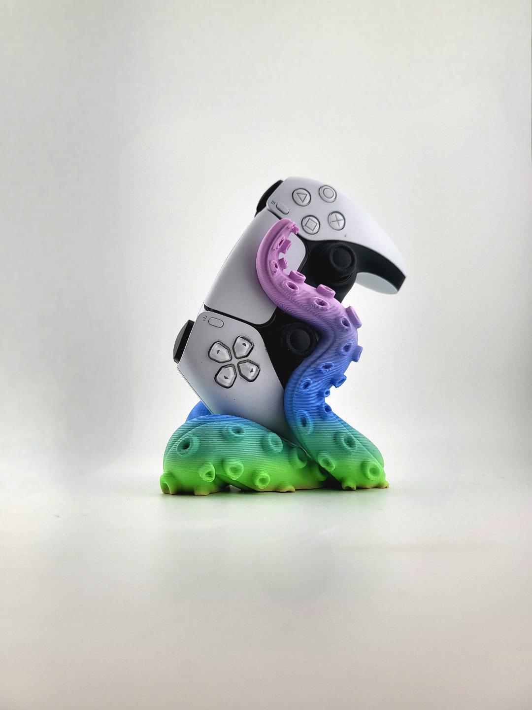 Tentacle Controller Stand for PS5 – Octopus Hentai Inspired DualSense Holder – Gamer Desk Decor – 3D Printed Gift