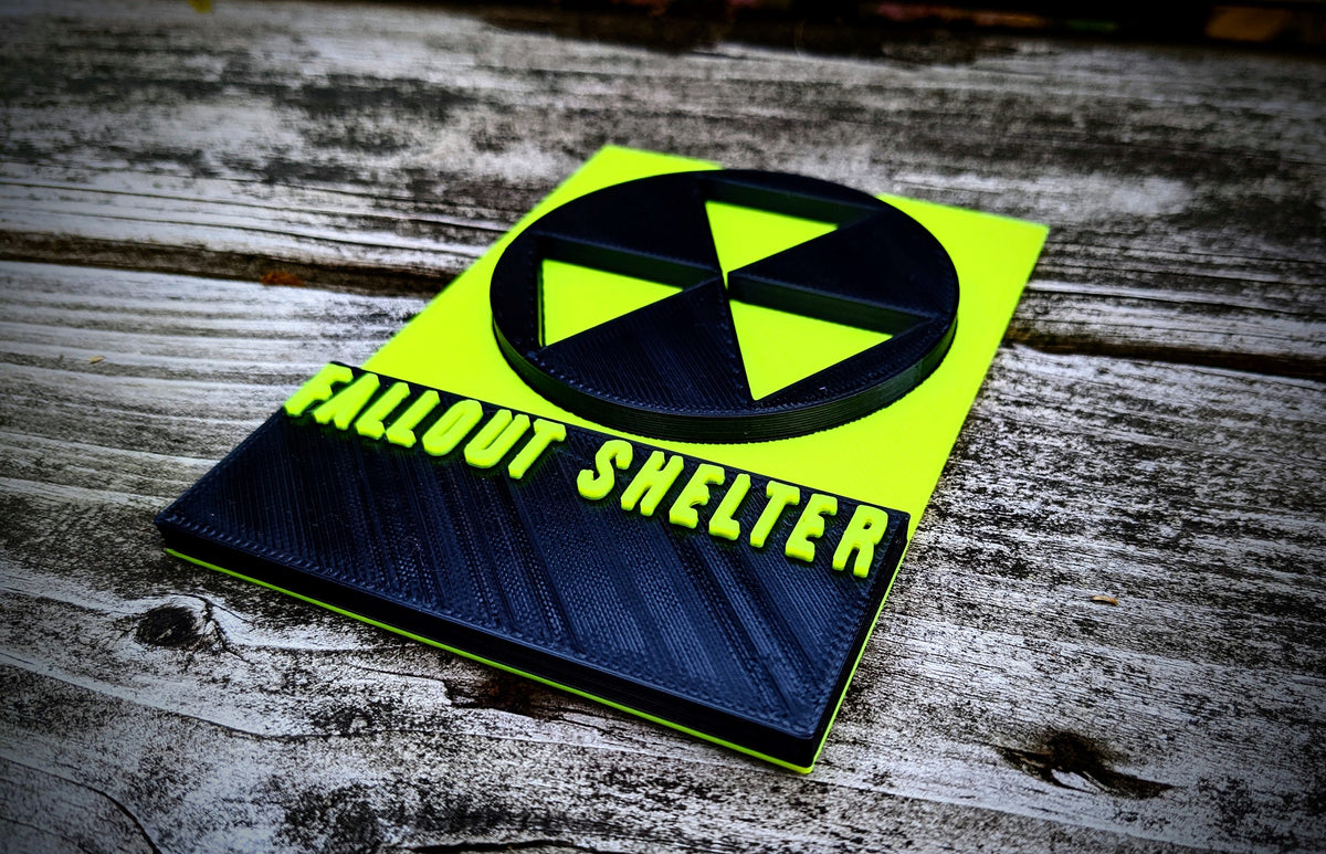 Fallout Shelter Sign – PLA Plastic Diorama Accessory