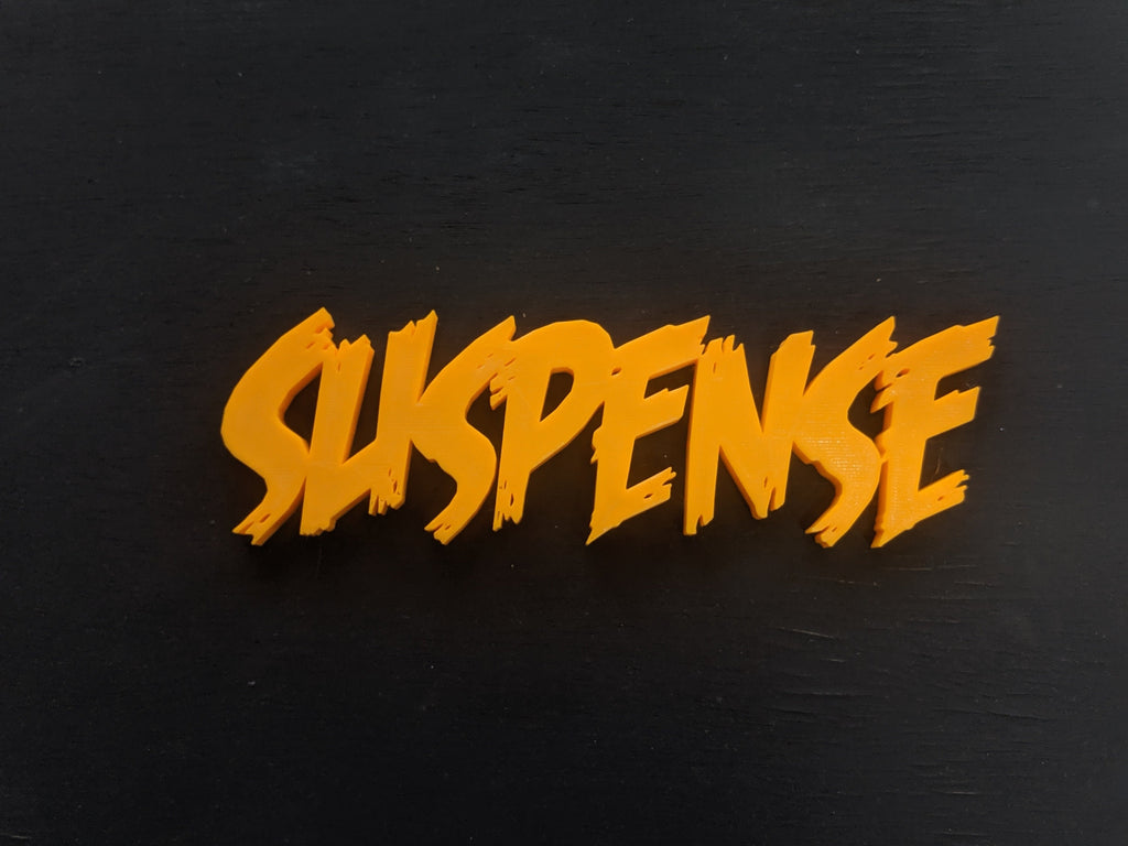 Colorful 3D-printed movie genre sign set on a black background — image 5 of 10