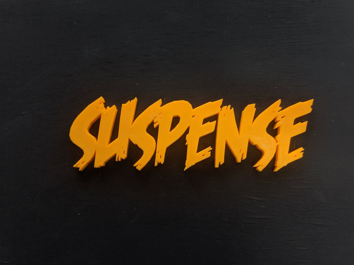 Colorful 3D-printed movie genre sign set on a black background — image 5 of 10