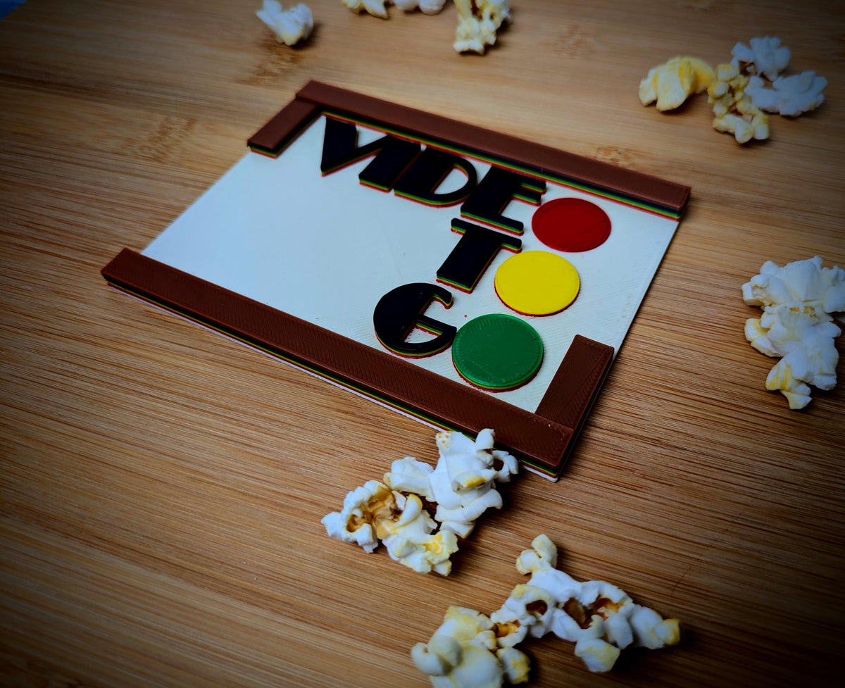 Retro Video To Go Sign – Vintage Video Store Tribute – VHS Movie Rental Decor – Popcorn Nostalgia Wall Art